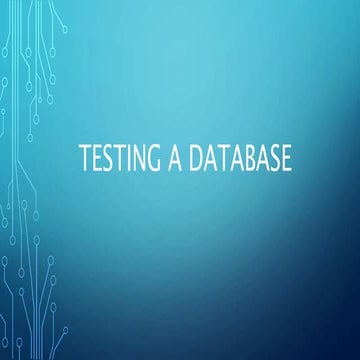 Testing a Database