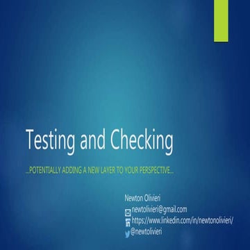 Testing and checking by Newton Olivieri
