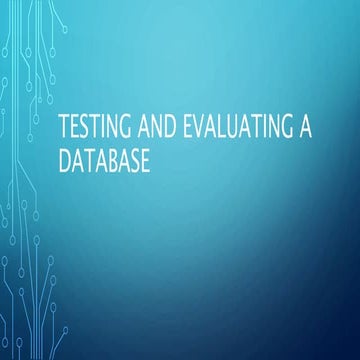 Testing a Database