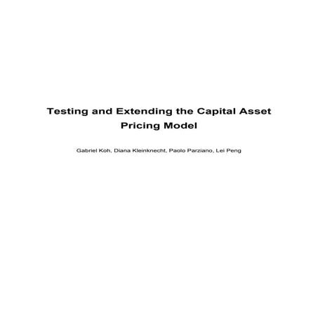 Testing and extending the capital asset pricing model