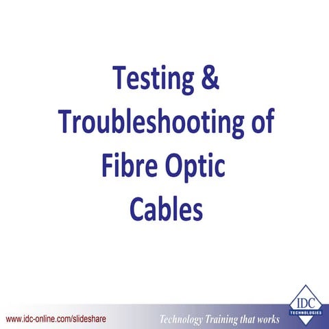 Testing and Troubleshooting Fiber Optic Cables