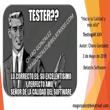 TestingAR XXV - Hacia la Calidad y más allá por Charo Gonzalez