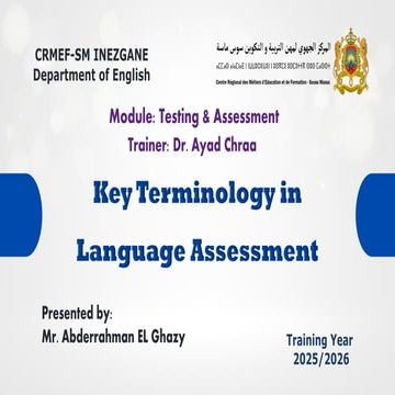 Key Terms in Language Assessment: Testing, Assessment, Evaluation, Quiz ...