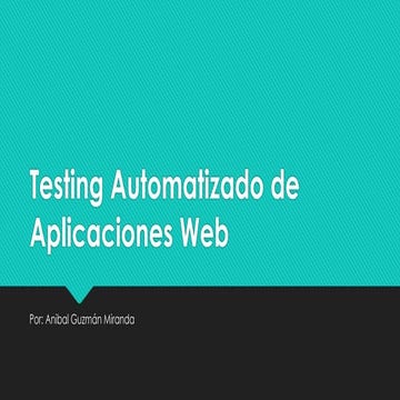 Testing automatizado de aplicaciones web