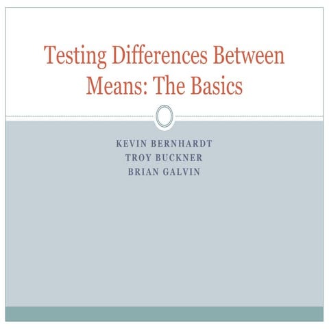 Testing differences between means_The Basics
