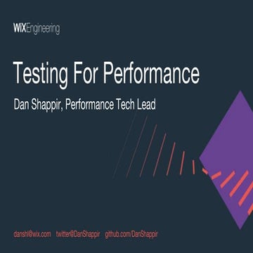 Testing for performance
