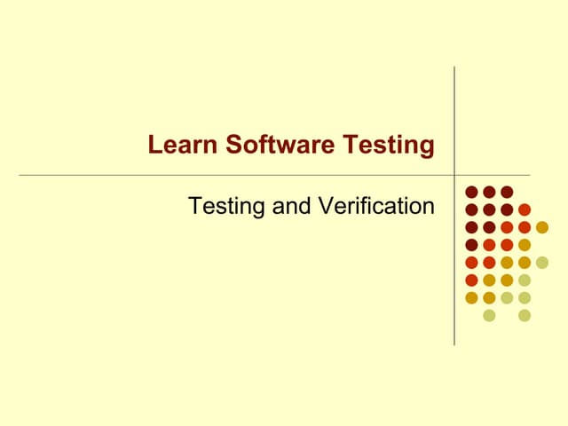 Testing Fundamentals