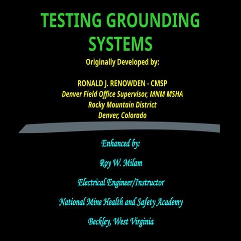 Testing Grounding Systems Electrical Power | PPT