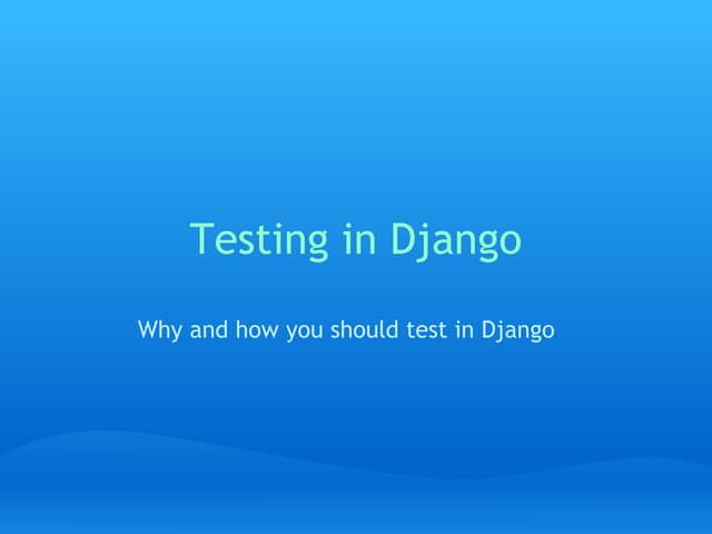 Testing In Django