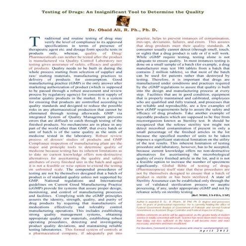 Testing is not the answer