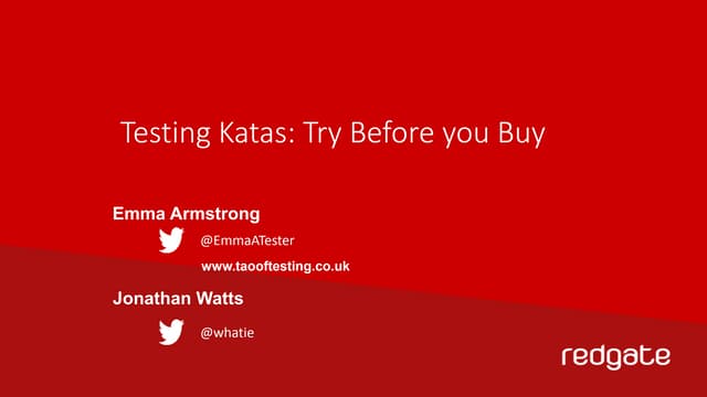 Testing katas - Try before you buy