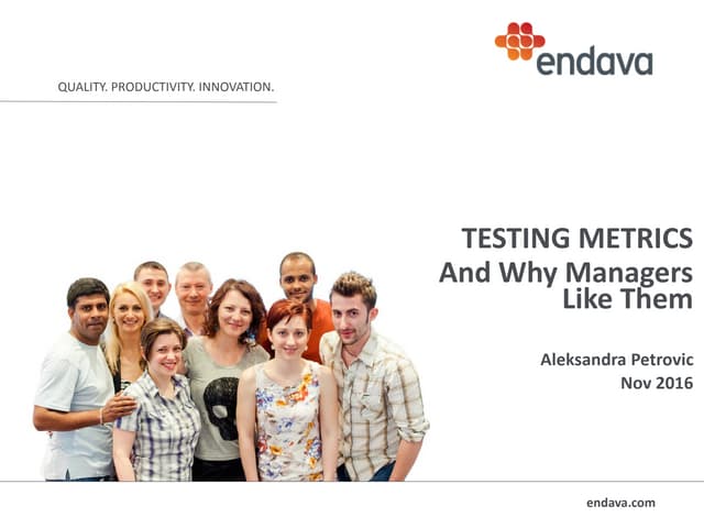 Testing Metrics and why Managers like them