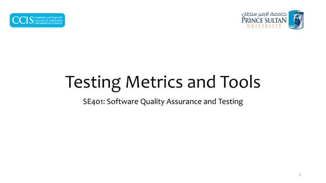 Testing Metrics and Tools, Analyse de tests