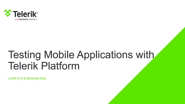 Testing Mobile Applications With Telerik Platform