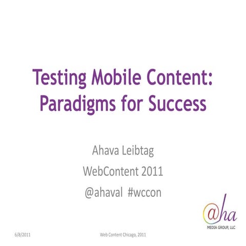 Testing Mobile Content