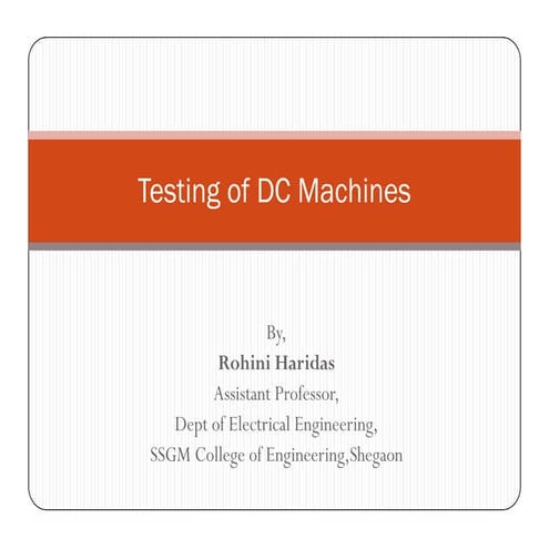 Testing of dc machines_I