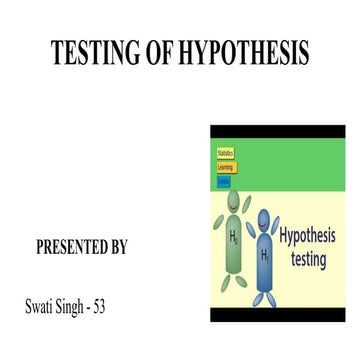 Testing Of Hypothesis
