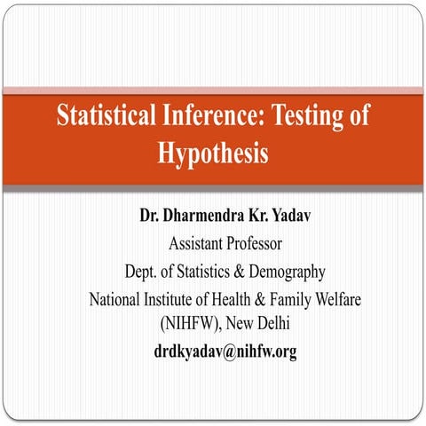 Basic Concepts of Inferential statistics | PPTX