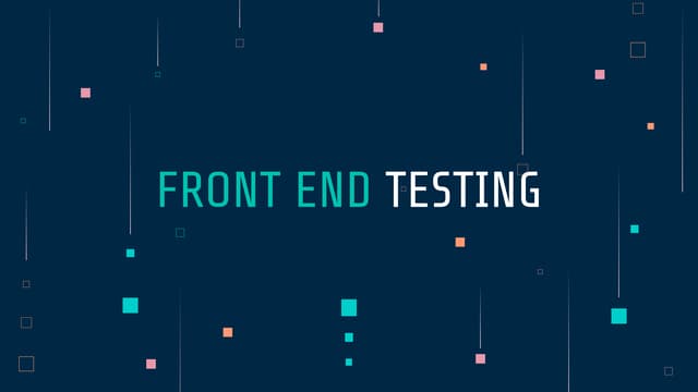 Testing on frontend