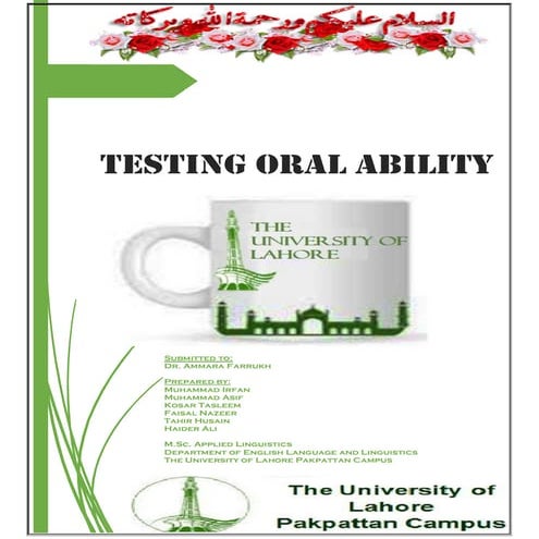 Testing oral ability