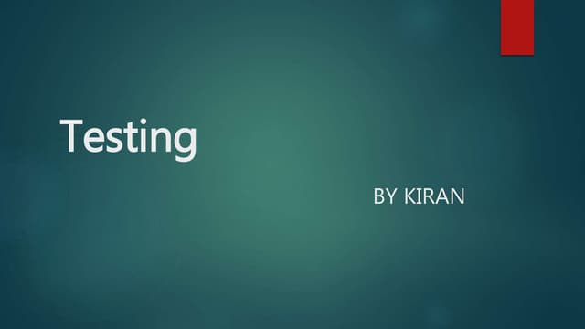 Testing ppt