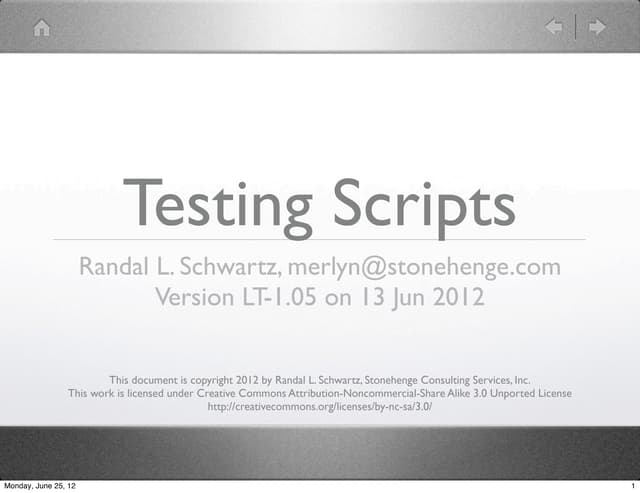 Testing scripts