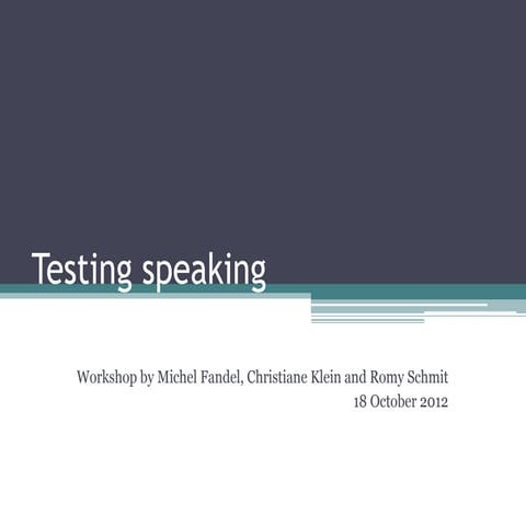 Testing speaking