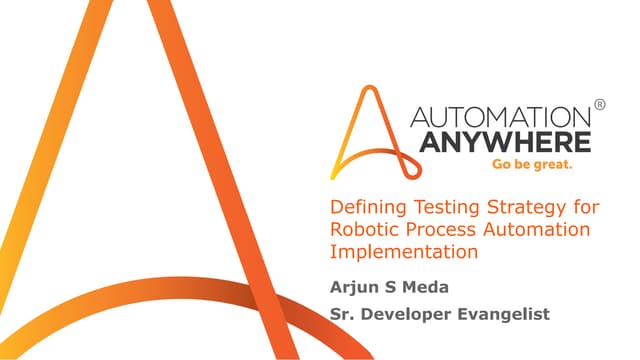 Testing strategy for RPA implementation