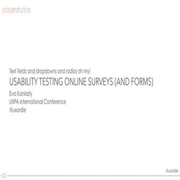 Usability Testing Online Surveys (and forms)