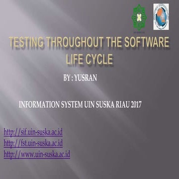Testing throughout the software life cycle