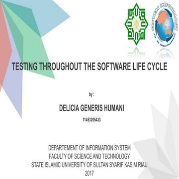TESTING THROUGHOUT THE SOFTWARE LIFE CYCLE