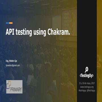 Taller evento TestingUY 2017 - API Testing utilizando Chakram