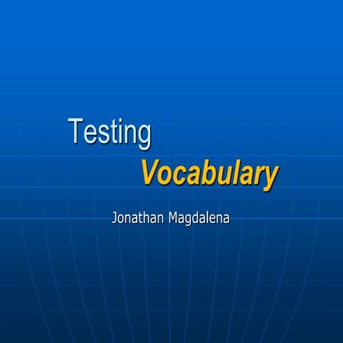 Testing Vocabulary