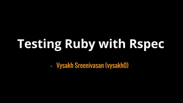 Testing Ruby with Rspec (a beginner...