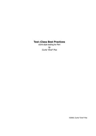Testing With Test::Class
