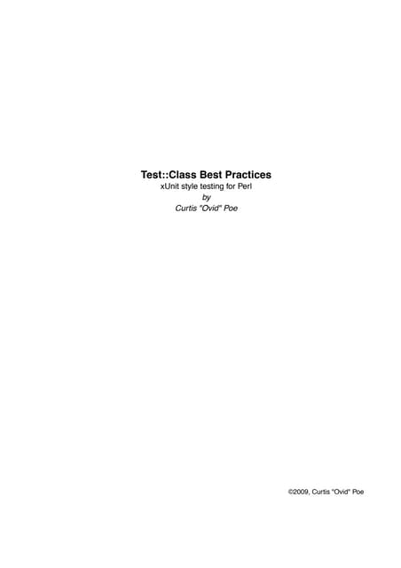 Testing With Test::Class