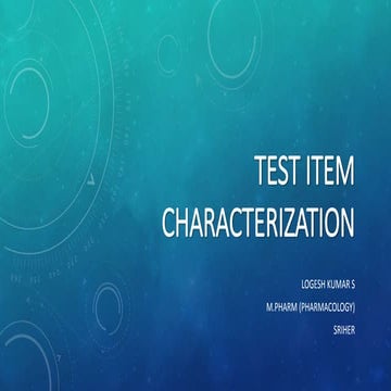Test item characterization