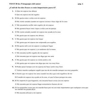 Test lenguajes del amor