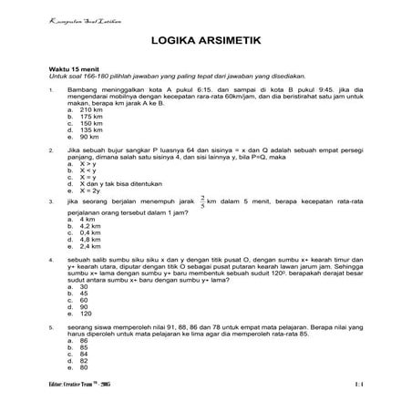 Test logika arismetik