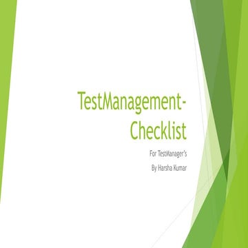 Test management checklist