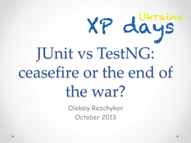 TestNG vs JUnit: cease fire or the end of the war