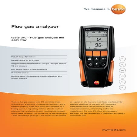 Testo 310 – flue gas analyzer | PPTX