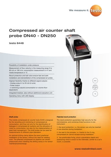 Testo - 6448 - Compressed air counter shaft probe