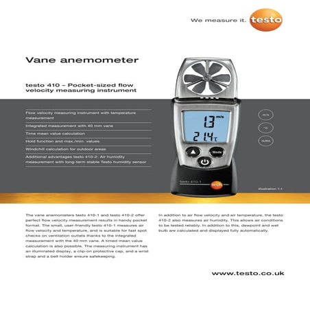 Testo 410 datasheet 2012 | PDF
