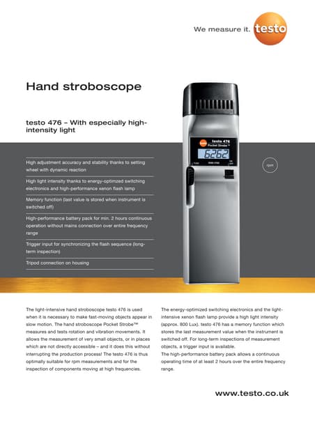 Testo 545 datasheet 2012 | PDF