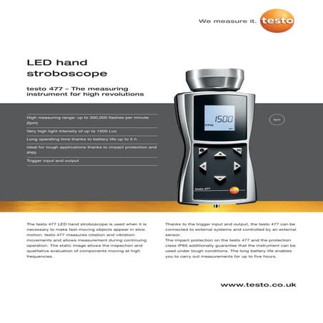 Testo 477 datasheet 2012