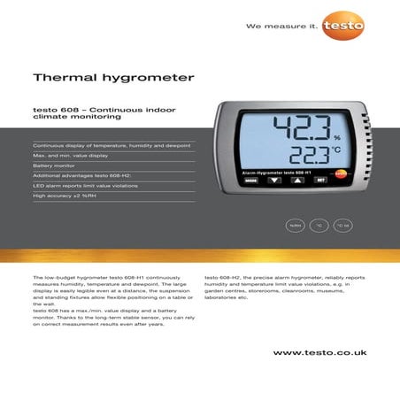 Testo 106 datasheet 2012 | PDF