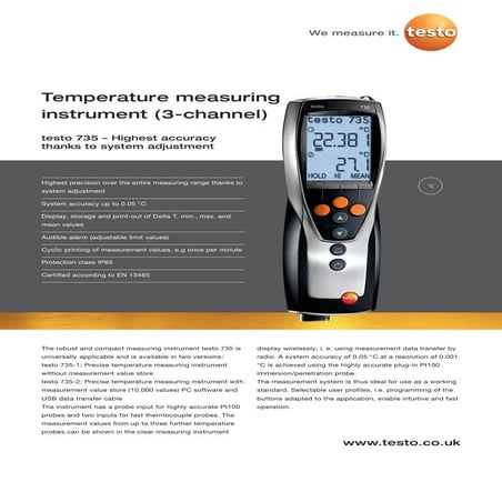 Testo 445 datasheet 2012 | PDF