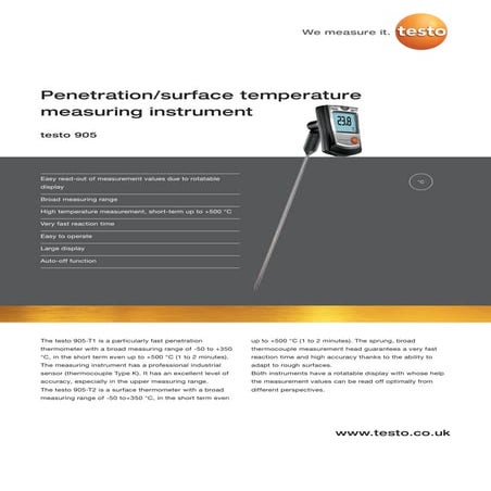 Testo 810 datasheet 2012 | PDF