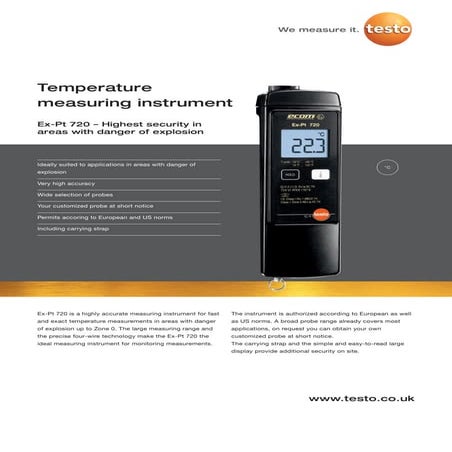 Testo 720 datasheet | PDF